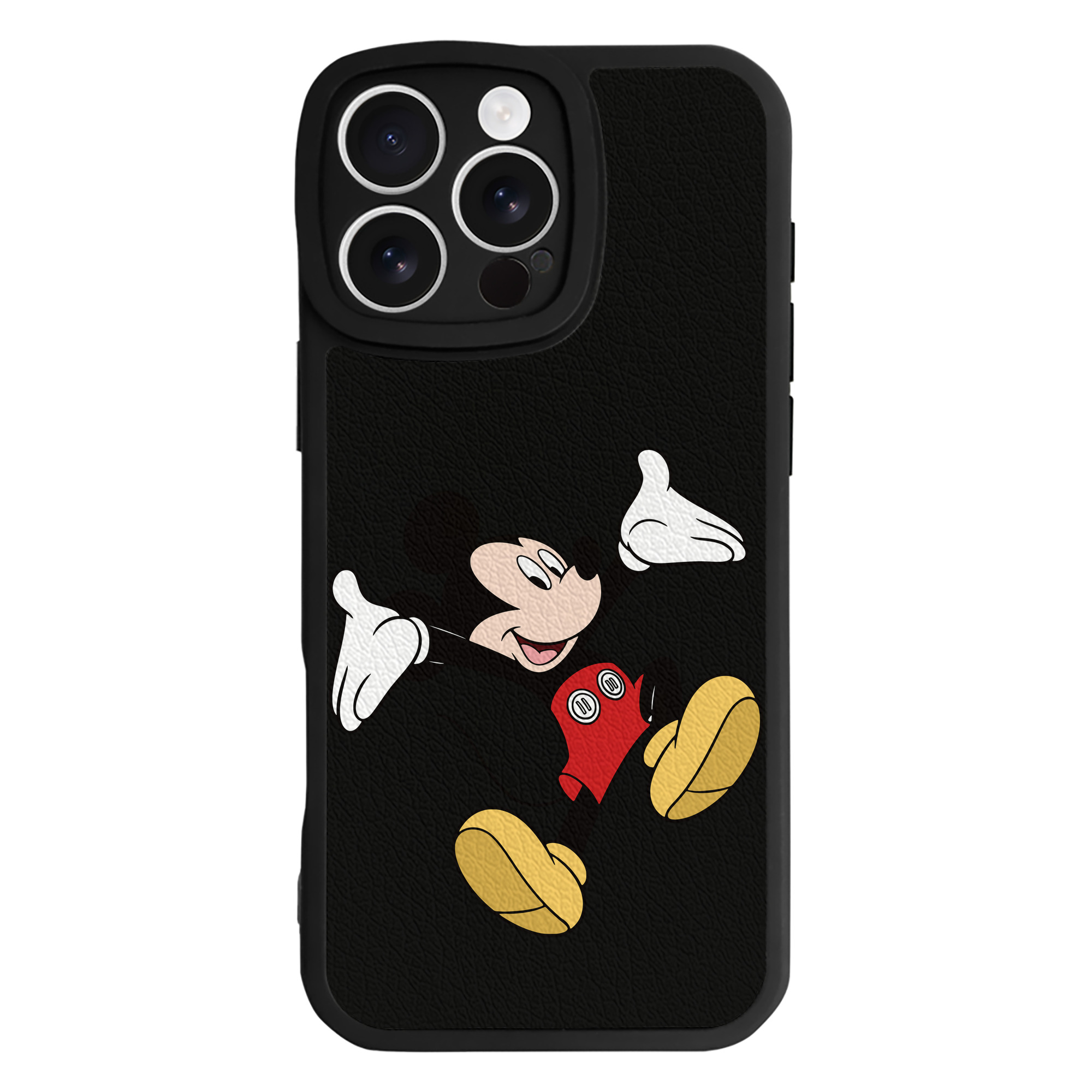 （画像用） ミッキーマウス Mickey Mouse 【iPhone 16シリーズ対応】シリコンスマホケース（レザー調） 材質：シリコン